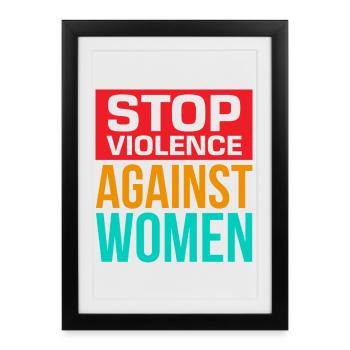 Stop Violence Against Women - Framed poster (27 × 37 cm) - black - Front