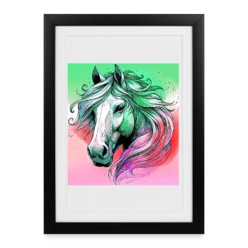 horse - Framed poster (27 × 37 cm) - black - Front