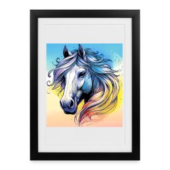 cheval - Affiche encadrée (27 × 37 cm) - noir - Devant