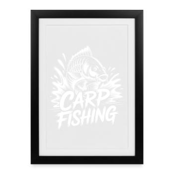 Motif de la pêche à la carpe - Affiche encadrée (27 × 37 cm) - noir - Devant