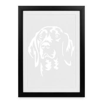 Tête de teckel alpin « Édition noire » - Affiche encadrée (27 × 37 cm) - noir - Devant