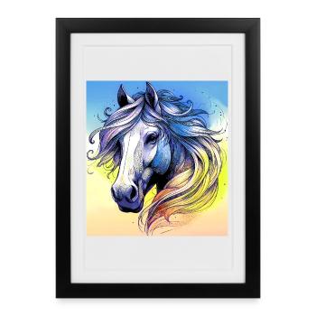 horse - Framed poster (27 × 37 cm) - black - Front