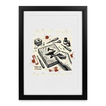 Linocut Series - Framed poster (27 × 37 cm) - black - Front