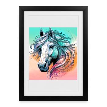 horse - Framed poster (27 × 37 cm) - black - Front
