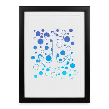 Ocean Anchor Bubbles - Framed poster (27 × 37 cm) - black - Front