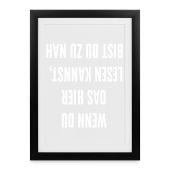 Inverted capital letters Typo - Framed poster (27 × 37 cm) - black - Front