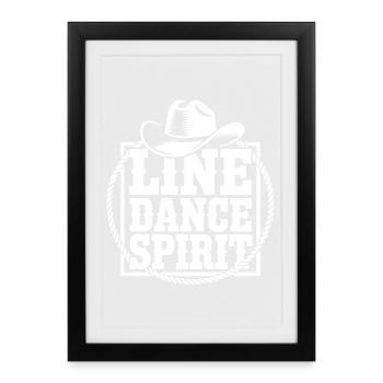 Dance Spirit Western Line Dance - Affiche encadrée (27 × 37 cm) - noir - Devant