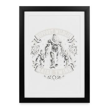 Soutenez la Vie Sauvage : Élevez des Jumeaux - Affiche encadrée (27 × 37 cm) - noir - Devant