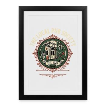 Local Pub Fan - Affiche encadrée (27 × 37 cm) - noir - Devant