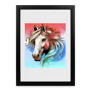 horse - Framed poster (27 × 37 cm) - black - Front