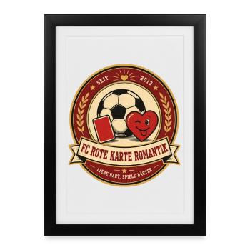 FC Rote Karte Romantik - Gerahmtes Poster (27 × 37 cm) - Schwarz - Vorne