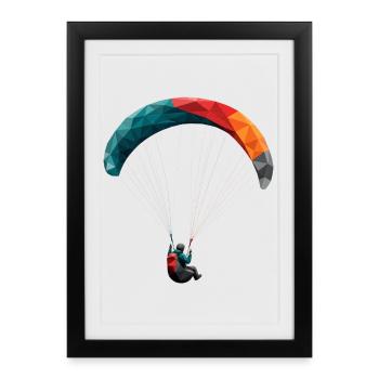 Geometric Paraglider Panodesign - Framed poster (27 × 37 cm) - black - Front