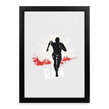 Conception de coureurs à pied et de sprint - Affiche encadrée (27 × 37 cm) - noir - Devant