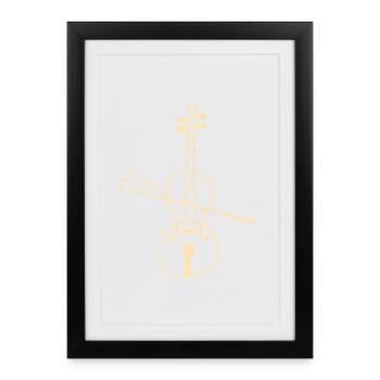 J’adore le violon - Cadeau de musique classique - Affiche encadrée (27 × 37 cm) - noir - Devant