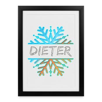 First name Dieter - Framed poster (27 × 37 cm) - black - Front