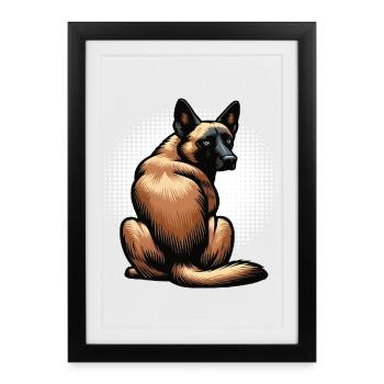 Malinois Belgian Shepherd Malinois Owner - Framed poster (27 × 37 cm) - black - Front