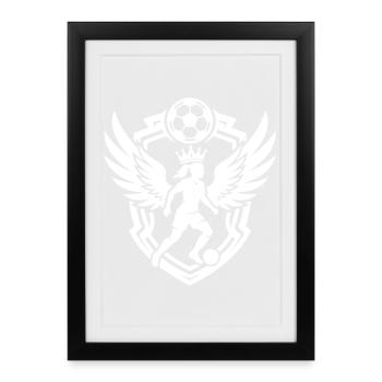 Blason féminin de football Football féminin - Affiche encadrée (27 × 37 cm) - noir - Devant
