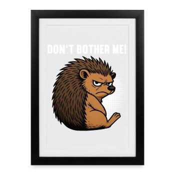 Don't Bother Me Hedgehog Hedgehog Lover Hedgehog Stinger - Framed poster (27 × 37 cm) - black - Front
