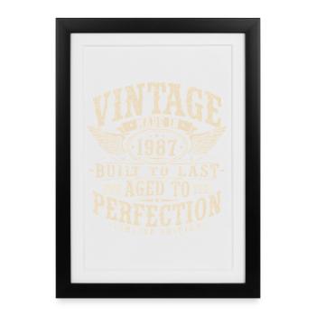 Vintage 1987 Vintage Birthday Gift Retro - Framed poster (27 × 37 cm) - black - Front