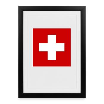 SUISSE FAN D’EUROPA SPORT - Affiche encadrée (27 × 37 cm) - noir - Devant