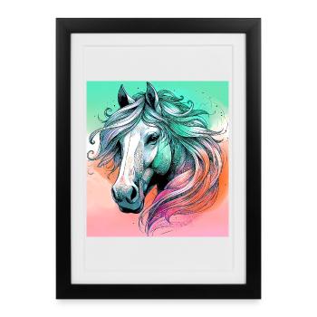 cheval - Affiche encadrée (27 × 37 cm) - noir - Devant