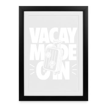 Vacay Mode On Travel Suitcase Design - Framed poster (27 × 37 cm) - black - Front