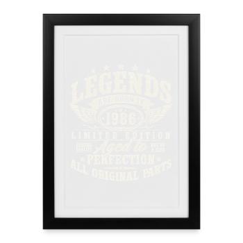 1986 Vintage Born Legends Vintage Birthday - Framed poster (27 × 37 cm) - black - Front