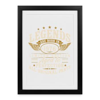 1976 Vintage Born Legends Vintage Birthday - Framed poster (27 × 37 cm) - black - Front