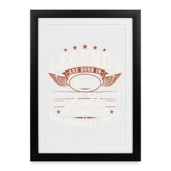 60 Geburtstag 60 Jahre 1966 Jahrgang geboren - Gerahmtes Poster (27 × 37 cm) - Schwarz - Vorne