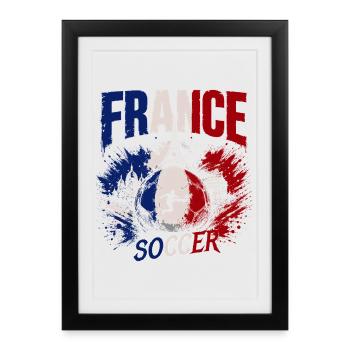 Maillot de supporter de France de football | France Football - Affiche encadrée (27 × 37 cm) - noir - Devant