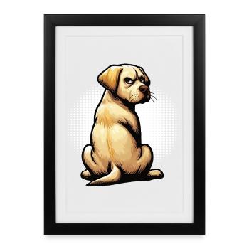 Labrador Labrador propriétaire Labrador lover - Affiche encadrée (27 × 37 cm) - noir - Devant