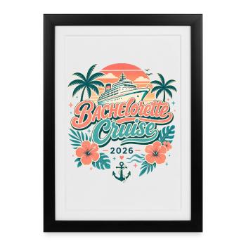 Bachelorette Cruise 2026 - Gerahmtes Poster (27 × 37 cm) - Schwarz - Vorne
