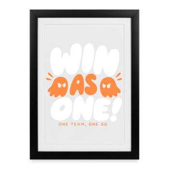 Gagner en tant qu’équipe de jeu unique - Affiche encadrée (27 × 37 cm) - noir - Devant