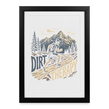 Course sur sentier - Thérapie de la saleté - Affiche encadrée (27 × 37 cm) - noir - Devant