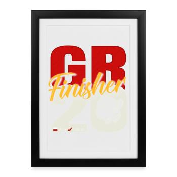 GR20 Finisher cadeau randonnée Corse - Affiche encadrée (27 × 37 cm) - noir - Devant