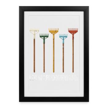 Rechenzentrum Gärtner Garten Gartenarbeit - Gerahmtes Poster (27 × 37 cm) - Schwarz - Vorne