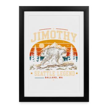 Raton Laveur Jimothy Pleine Lune Sunset Vintage - Affiche encadrée (27 × 37 cm) - noir - Devant