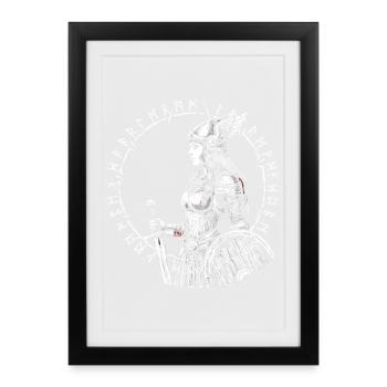 Bouclier - Odin - Valhalla - Affiche encadrée (27 × 37 cm) - noir - Devant