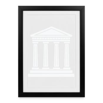 Silhouette classique des piliers du temple - Affiche encadrée (27 × 37 cm) - noir - Devant