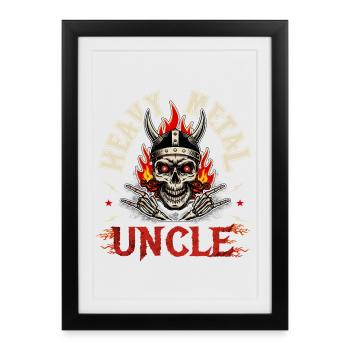 Heavy Metal Uncle Skull Rock Gift - Framed poster (27 × 37 cm) - black - Front