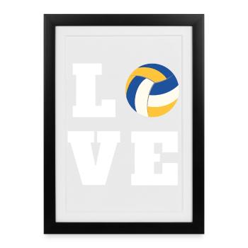 Volleyball Love Gift for Player Mom Coach - Framed poster (27 × 37 cm) - black - Front