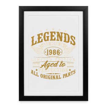 1986 Vintage Birthday Vintage Retro Gift - Framed poster (27 × 37 cm) - black - Front