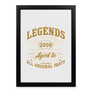2008 Vintage Birthday Vintage Retro Gift - Framed poster (27 × 37 cm) - black - Front