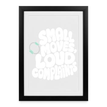 Pilates – Small Moves, Loud Complaints - Gerahmtes Poster (27 × 37 cm) - Schwarz - Vorne