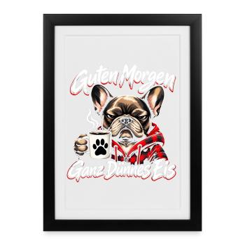 Guten Morgen Ganz dünnes Eis - Gerahmtes Poster (27 × 37 cm) - Schwarz - Vorne