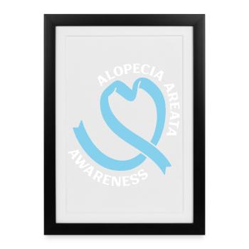 Alopecia Areata - Bewusstsein & Herz - Gerahmtes Poster (27 × 37 cm) - Schwarz - Vorne