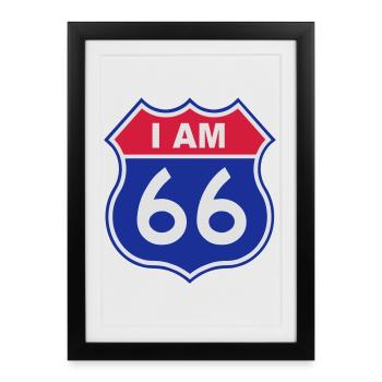66 birthday - Affiche encadrée (27 × 37 cm) - noir - Devant