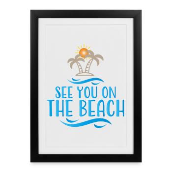 Beach - Framed poster (27 × 37 cm) - black - Front