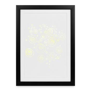Coquillages / Spirales Abstrait - Affiche encadrée (27 × 37 cm) - noir - Devant