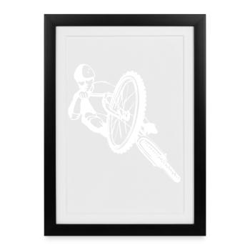 Mountain Bike - Downhill - Framed poster (27 × 37 cm) - black - Front